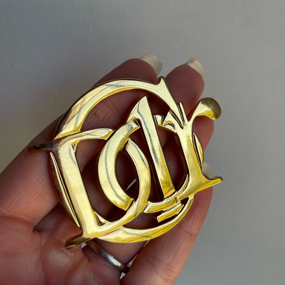 DIOR Rare Vintage C Large Logo Brooch Pin Charm Logo - Picture 4 of 8